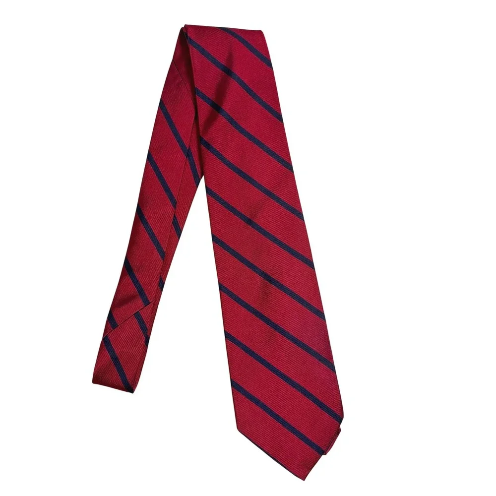 Brooks Brothers Makers All Silk Tie Mens Navy Red Rep Stripe USA Made